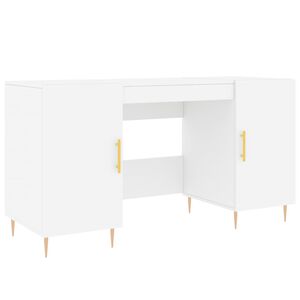 vidaXL Skrivebord hvit 140x50x75 cm konstruert tre