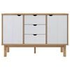 vidaXL Skjenk OTTA brun og hvit 113,5x43x73 cm heltre furu