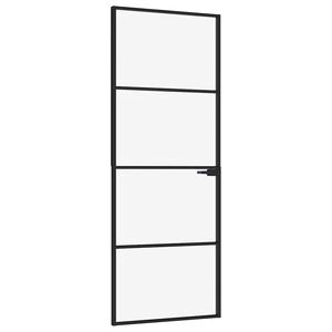 vidaXL Innerd&oslash;r svart 76x201,5 cm herdet glass og aluminium slank