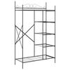 vidaXL &Aring;pen Garderobe med hylle Svart 104,5 x 45 x 172 cm St&aring;l