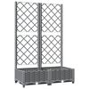 vidaXL Plantekasse med espalier lysegr&aring; 80x40x121,5 cm PP