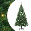 vidaXL Kunstig juletre med 300 LED gr&oslash;nn 180 cm PVC og St&aring;l og Plast