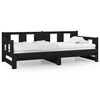 vidaXL Uttrekkbar dagseng svart heltre furu 2x(80x200) cm