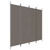 vidaXL Romdeler 4 paneler antrasitt 200x220 cm stoff