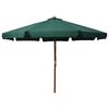 vidaXL Parasoll med trestang 330 cm gr&oslash;nn