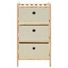 vidaXL Oppbevaringshylle med 3 stoffkurver sedertre beige