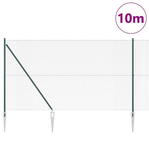 vidaXL Gjerdep&aring;le gr&oslash;nn 10 x 1,5 m (12 x 12 mm mesh) St&aring;l