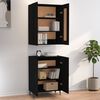 vidaXL Highboard svart 70x34x180 cm konstruert tre