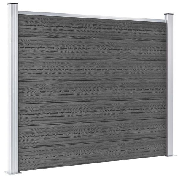 vidaXL Gjerdepanelsett WPC 353x146 cm svart