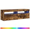 vidaXL TV-benk med LED-lys r&oslash;kt eik 120x35x40 cm
