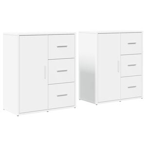 vidaXL Skjenker 2 hvit 60x31x70 cm konstruert tre