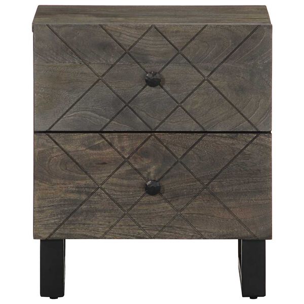 vidaXL Nattbord 2 stk svart 40x33x46 cm heltre mango