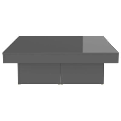 vidaXL Salongbord høyglans grå 90x90x28 cm sponplate