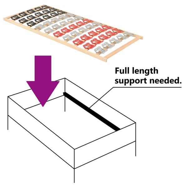 vidaXL Sengebunn med 12 lameller og støtter 120x200 cm