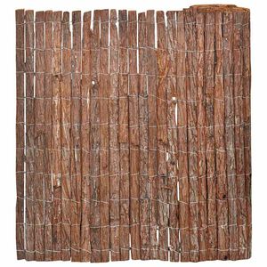 vidaXL Barkgjerde 100 x 600 cm Bark Brun