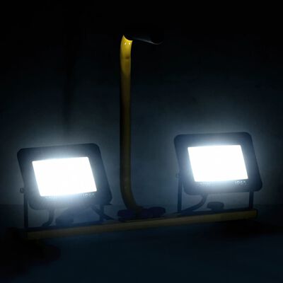 vidaXL LED-flomlys med håndtak 2x30 W kaldhvit