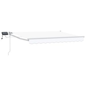 vidaXL Manuell utvidbar markise med LED-lamper Hvit 2,5 x 2 m