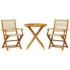 vidaXL Bistrosett 3 deler beige polypropylen og heltre