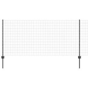 vidaXL Euro gjerdet med stolpe 10 x 1 m PVC-belagt st&aring;l Gr&aring; Mesh