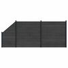 vidaXL Gjerdeplate 3 pcs WPC og Aluminium Svart