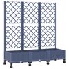 vidaXL Hageplanter med espalier og hjul Bl&aring;gr&aring; 120 x 40 x 131,5 cm PP