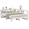 vidaXL Seng med bokhylle uten madrass hvit 140x200 cm heltre furu