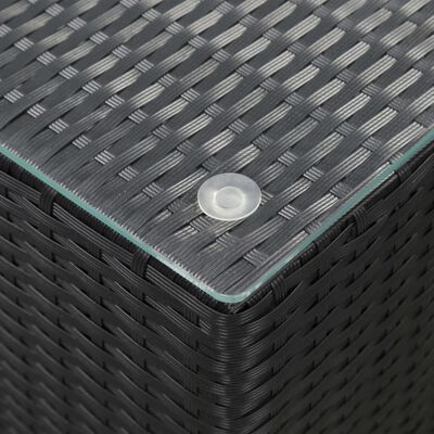 vidaXL Sidebord med glasstopp svart 35x35x52 cm polyrotting