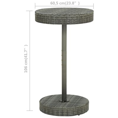 vidaXL Hagebord grå 60,5x106 cm polyrotting
