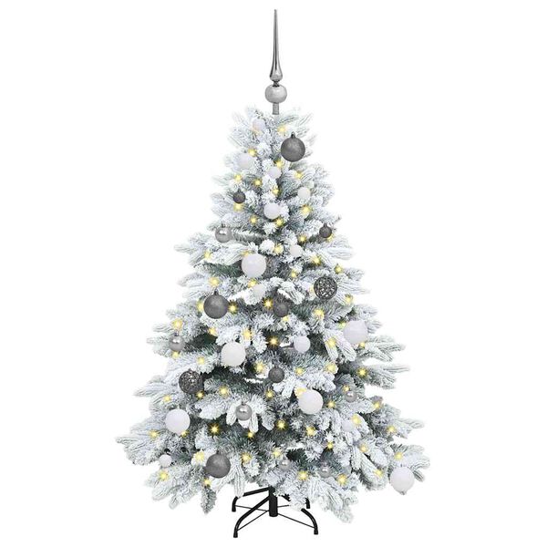 vidaXL Kunstig juletre med 150 LED med stativ Hvit 120 cm PE og PVC