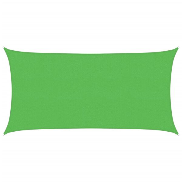 vidaXL Solseil 160 g/m² rektangulær lysegrønn 2x3,5 m HDPE