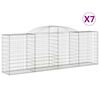 vidaXL Gabionkurver buede 7 stk 300x50x100/120 cm galvanisert jern