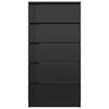 vidaXL Skjenk med skuffer høyglans svart 60x35x121 cm konstruert tre