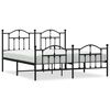 vidaXL Sengeramme i metall uten madrass med fotgavl svart 160x200 cm