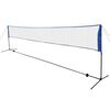 vidaXL Badmintonnett med fj&aelig;rballer 600x155 cm