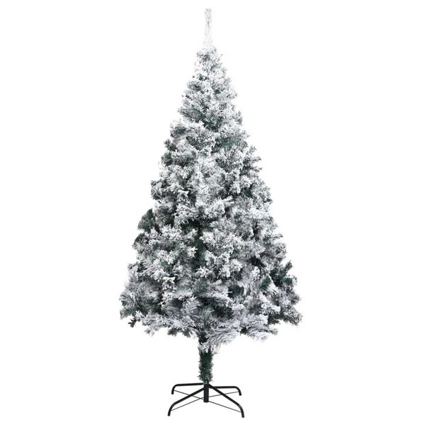 vidaXL Kunstig juletre med 300 LED Hvit 180 cm PVC og St&aring;l og Plast