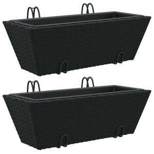 vidaXL Plantekasser med kroker 2 stk svart polyrotting