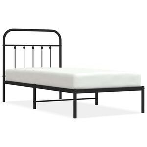 vidaXL Sengeramme i metall med hodegavl svart 90x190 cm