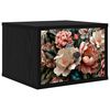 vidaXL Vegghengt nattbord BORNE Svart eik 36 x 33 x 25 cm