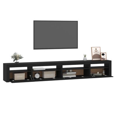 vidaXL TV-benk med LED-lys svart 270x35x40 cm
