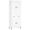 vidaXL Highboard hvit 69,5x34x180 cm konstruert tre