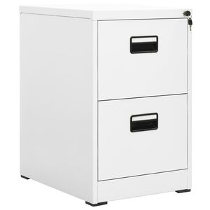 vidaXL Arkivskap 46x62x72,5 cm st&aring;l hvit