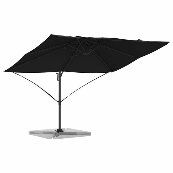 vidaXL Kipp Roma Parasol Svart og svart 352 x 251 x 260 cm