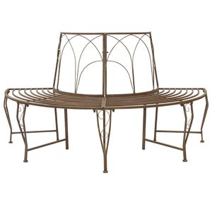 vidaXL Trebens 4-Antall seter 160 x 80 x 89 cm St&aring;l Antikk Brun