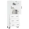 vidaXL Highboard hvit 69,5x34x180 cm konstruert tre