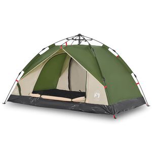 vidaXL Kuppeltelt for camping 3 personer gr&oslash;nn hurtigutl&oslash;ser