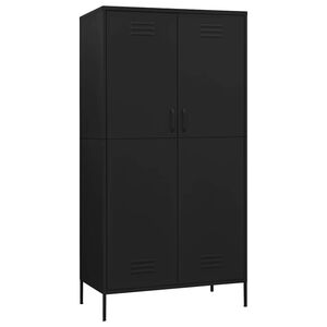 vidaXL Garderobe svart 90x50x180 cm st&aring;l