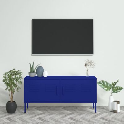 vidaXL TV-benk marineblå 105x35x50 cm stål