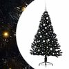vidaXL Kunstig Forh&aring;ndsopplyst Juletre Svart 150 cm PVC