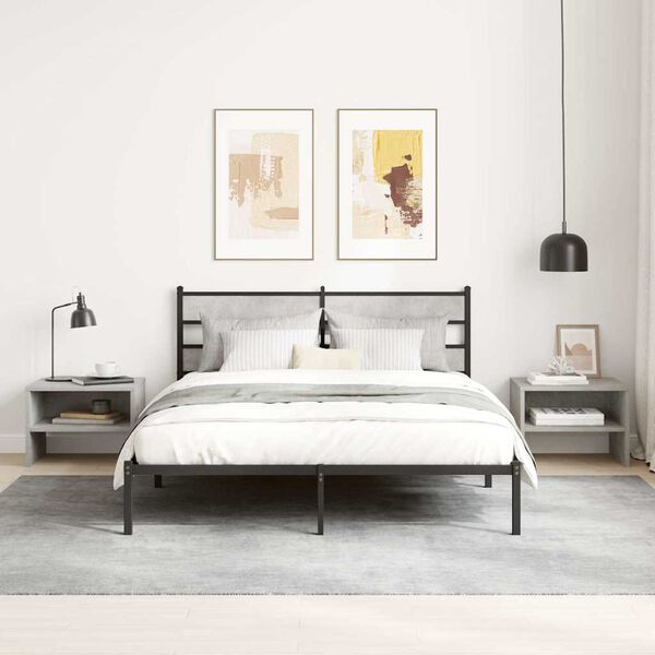 vidaXL Nattbord betonggr&aring; 40x30x30 cm konstruert tre