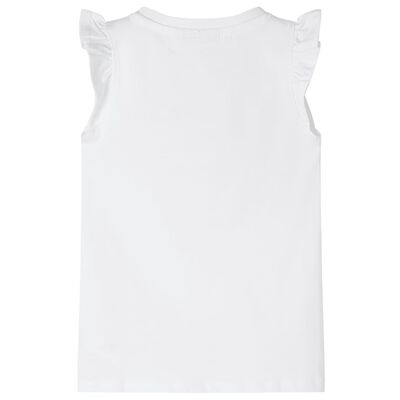 T-skjorte for barn med volangermer hvit 92